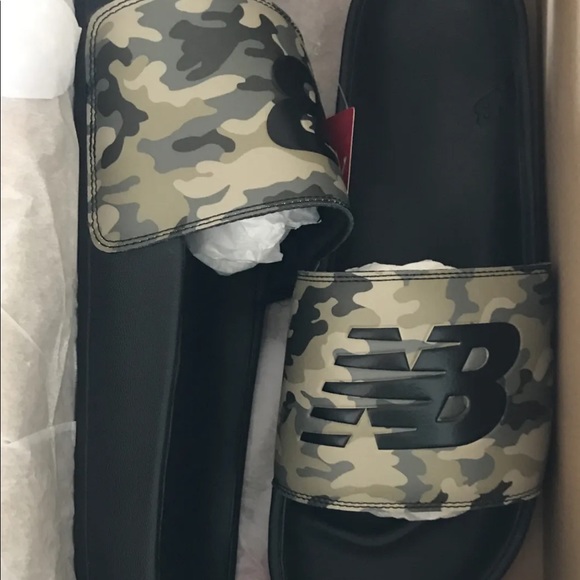 New Balance SMF200CP Men’s Camouflage Slides Sandals Black/ Green 16 - Picture 6 of 8